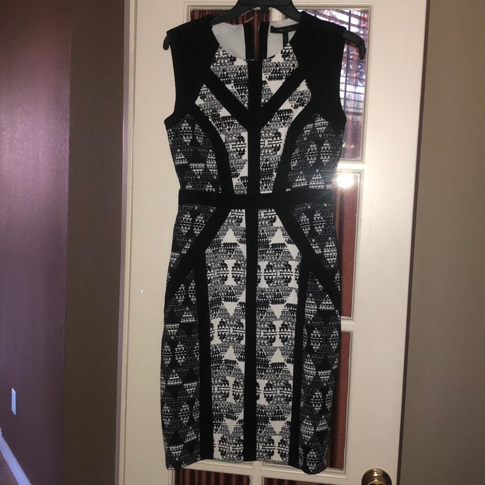 BCBG Black and White Sheath